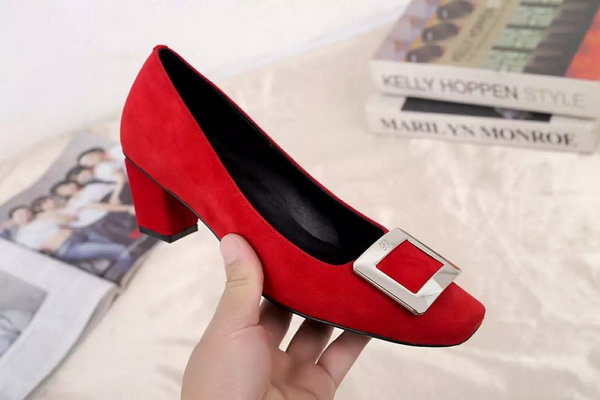 RV Shallow mouth Block heel Shoes Women--045